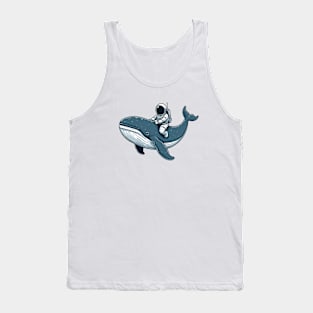Astronaut On Whale Tank Top